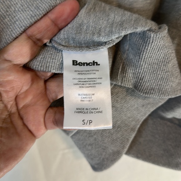 Bench Crop Top Hoodie, Grey, Size Small - Picture 3 of 5
